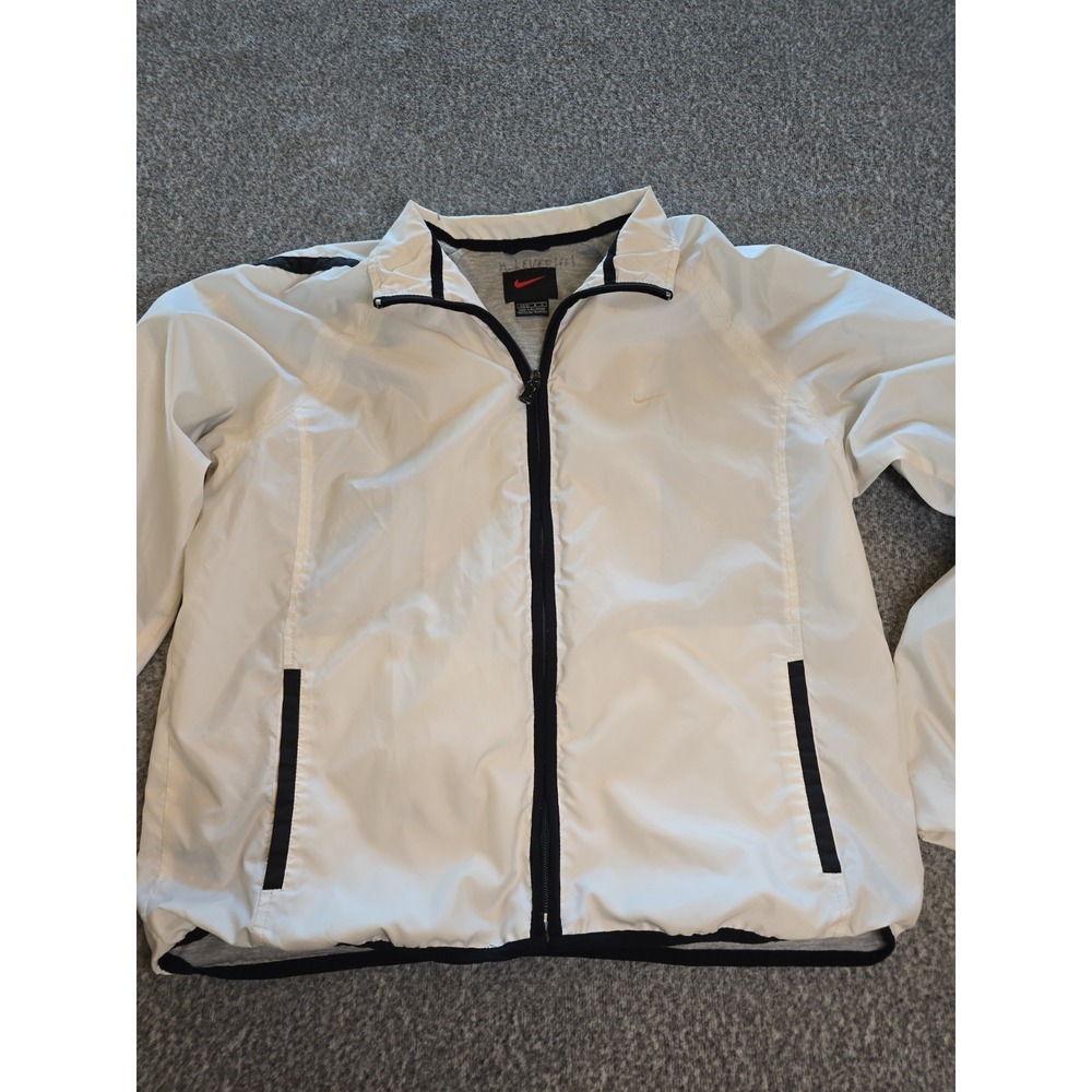 Vintage Y2K Nike White & Black Stripe Windbreaker Jacket Red Tag Size Medium